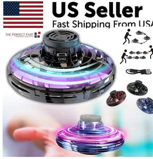 Flying Fidget Spinner Drone Ball UFO Stress Focus Hand Toy LED Kids & Adults