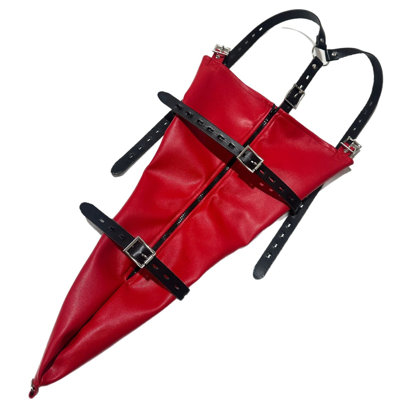 Purplish Red Zipper-style Tight Hand-locked Leather Binding Bag